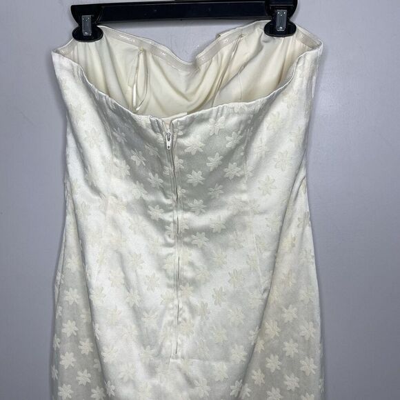 C/MEO Collective Elate Midi Dress Women Large Pale Yellow Floral Brocade Sheath - Picture 8 of 13